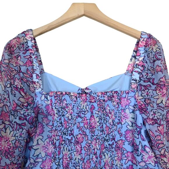 French Connection Womens M Hallie Peplum Halter Top in Placid Blue NEW - Picture 5 of 11